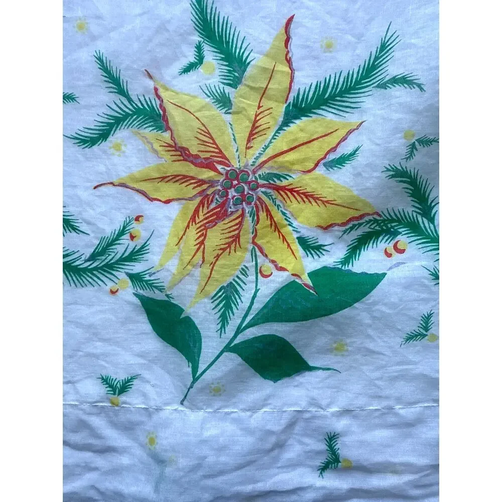Vintage 60s Cotton Floral White Hostess Apron